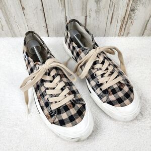 Rocket Dog Lace Up Check Sneakers Tan Brown Size 9.5